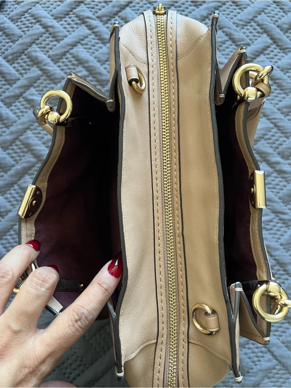 Coach Dreamer Leather Satchel with Gold Hardware